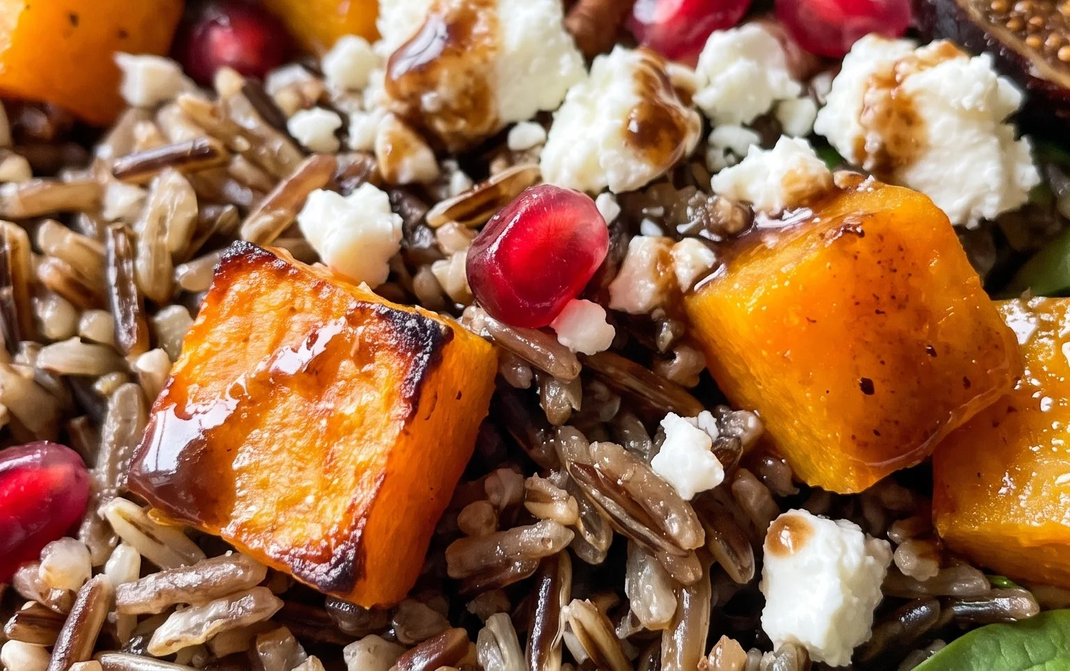 Wild Rice Harvest Bowls with Fig Balsamic Vinaigrette