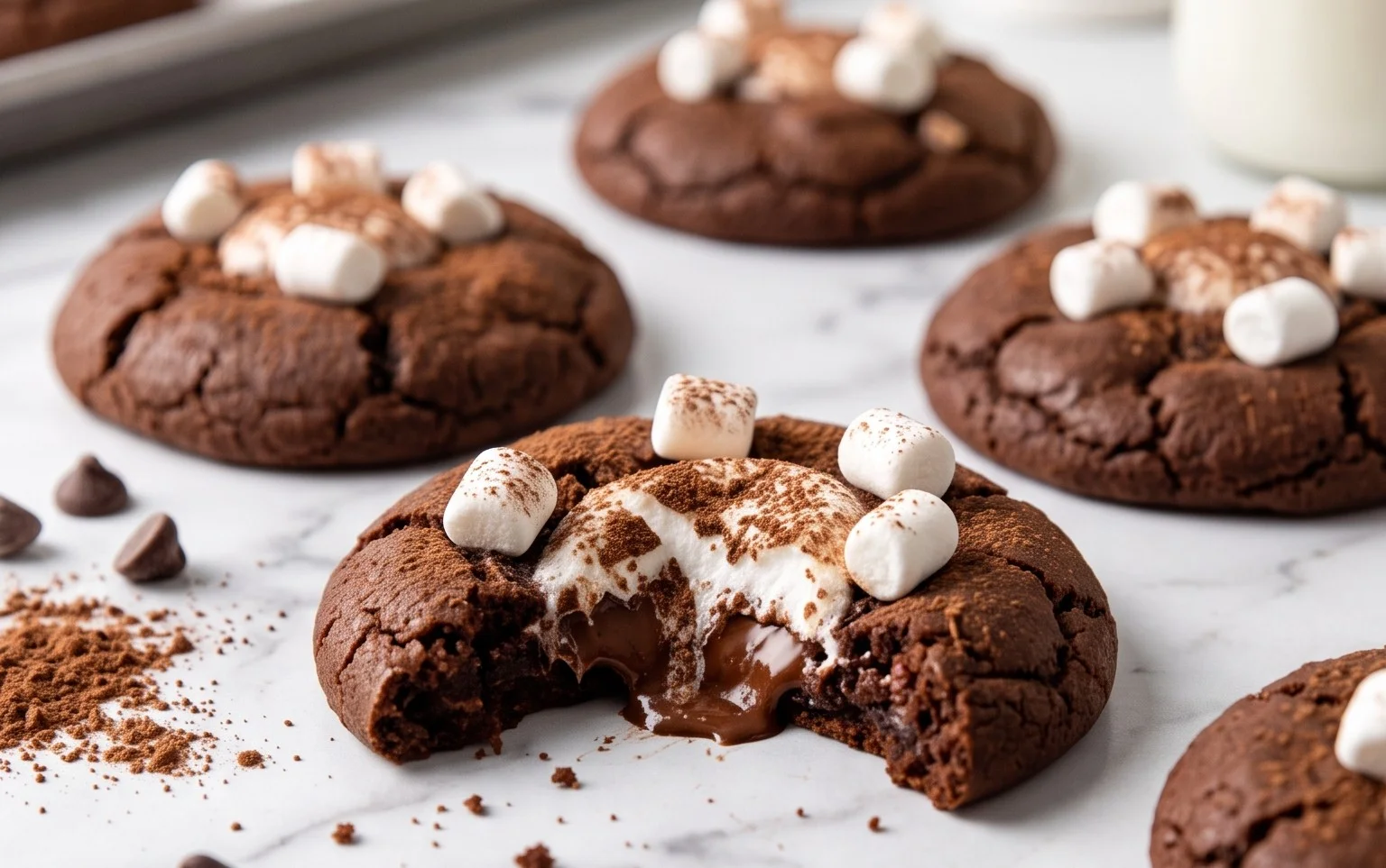 Gooey Marshmallow Hot Cocoa Cookies Recipe