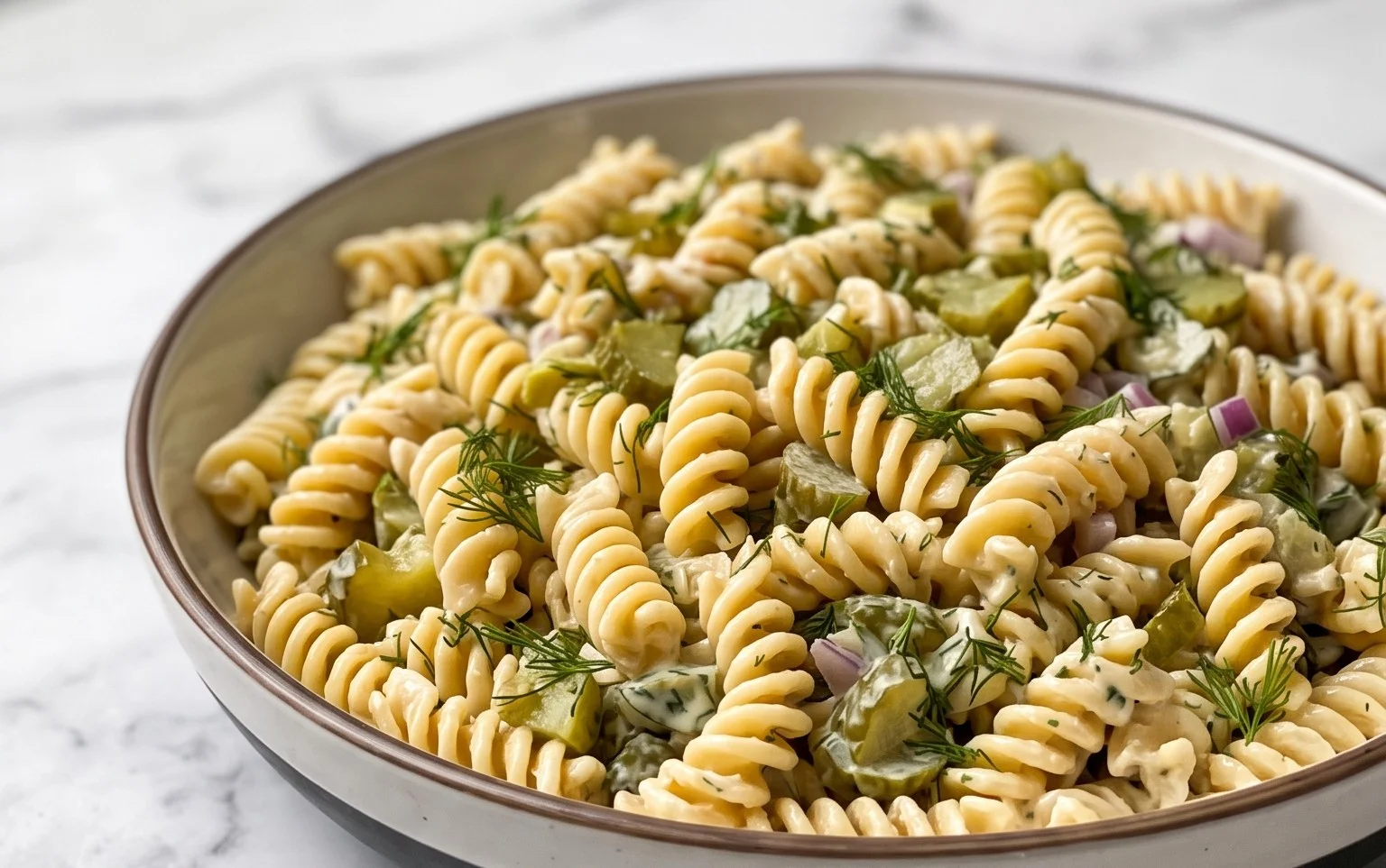 Tangy Dill Pickle Pasta Salad Recipe Easy & Creamy